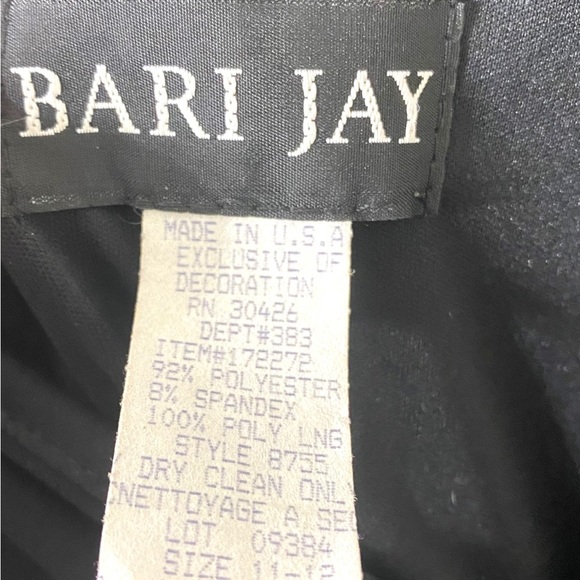 Vintage Bari Jay Floor Length Black Homecoming Dress Diamond Detail - Picture 5 of 6